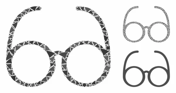 Brýle Mozaika Ikona nepravidelných dílů — Stockový vektor