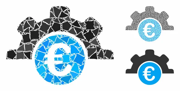 Euro technologie Composition Icône de pièces inégales — Image vectorielle