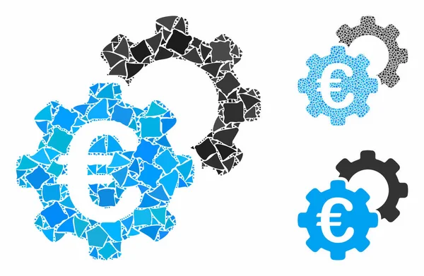 Euro industriell Sammansättning Ikonen av Ragged objekt — Stock vektor