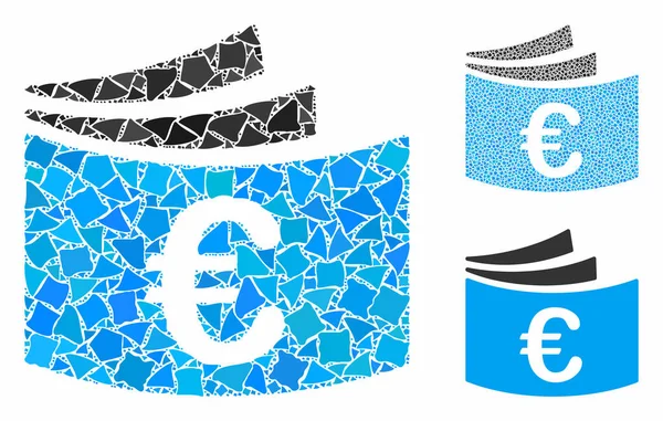 Euro chéquier Composition Icône de Pièces Humpy — Image vectorielle