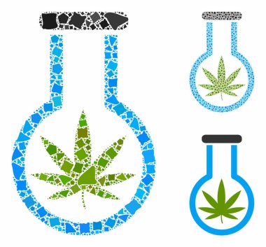 Düzensiz Ögelerin Kenevir Matarası Mozaik Simgesi