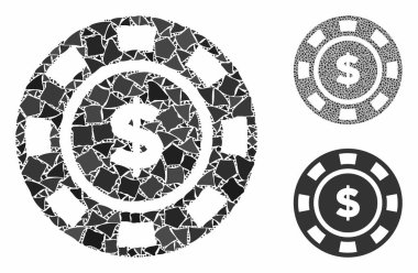 Dollar casino chip Composition Icon of Humpy Parts