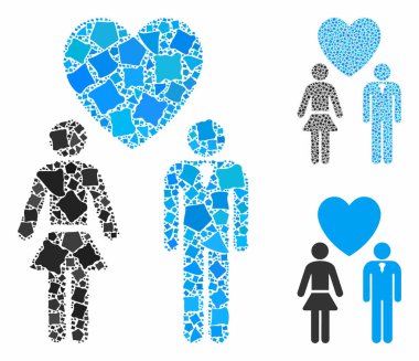 Love persons Composition Icon of Uneven Items
