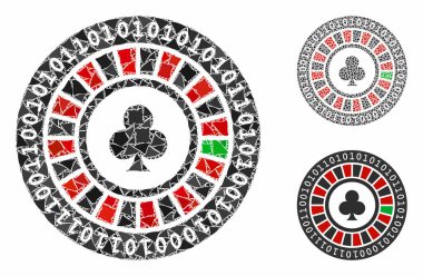 Digital casino roulette Composition Icon of Bumpy Pieces