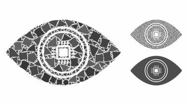 Smart vision eye Composition Icon of Ragged Elements