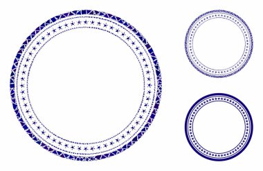 Çarpışan Parçaların Çift Dairesel Yıldız Çerçevesi Kompozisyon Simgesi