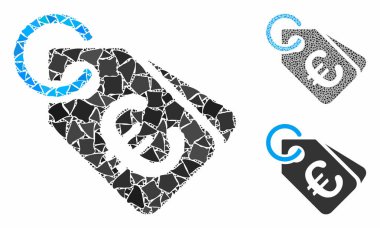 Euro fiyat etiketleri Trembly Parçalarının Mozaik Simgesi