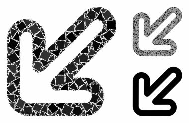 Sol-aşağı ok Humpy Elementlerinin Mozaik Simgesi