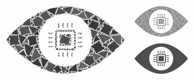 Elektronik görüş lensi Ani Parçaların Mozaik Simgesi