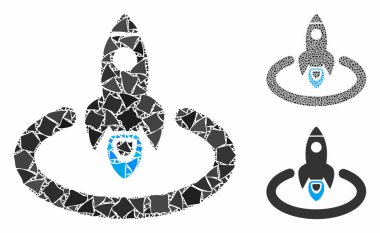 Uzay roketi fırlatma alanı Unneven Elementlerinin bileşimi simgesi