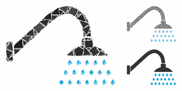 Icono de composición de ducha de elementos resistentes — Vector de stock