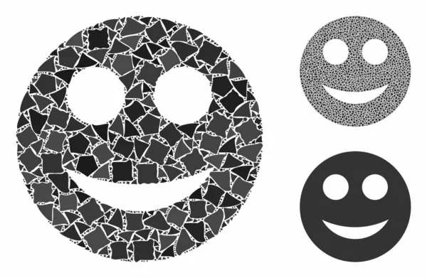 Pozitív mosolygós mozaik ikon a Rugged tételek — Stock Vector