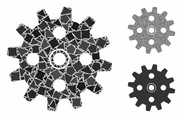 Ícone de composição Cogwheel de peças corcundas — Vetor de Stock