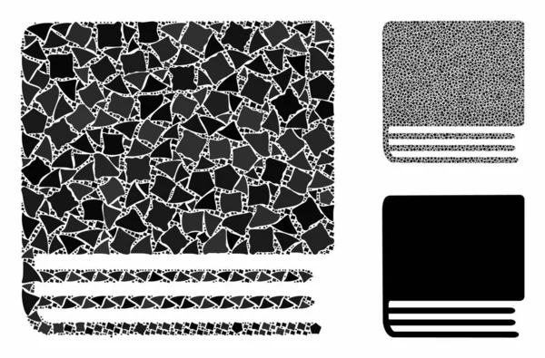 Buch Komposition Ikone der zitternden Stücke — Stockvektor
