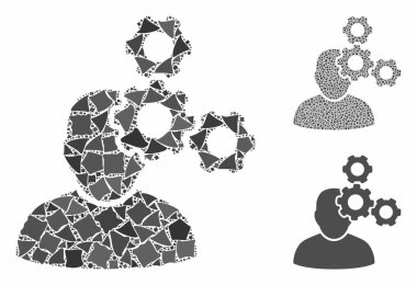 Mekanik Uzmanı Sert Parçaların Kompozisyon Simgesi