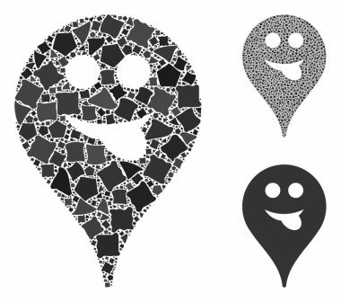 Dil gülen haritası Tüberöz Parçalarının Mozaik Simgesi