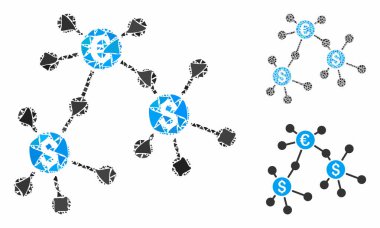 Finansal ağlar Ragged Pieces Mozaik Simgesi