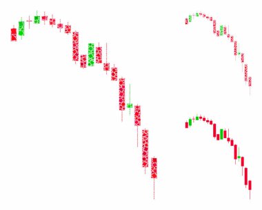 Candlestick Düşen Hızlanma Çizelgesi Humpy Ögelerinin Mozaik Simgesi