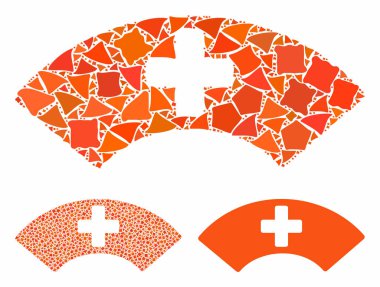 Engebeli elementlerin tıbbi vizör bileşimi simgesi