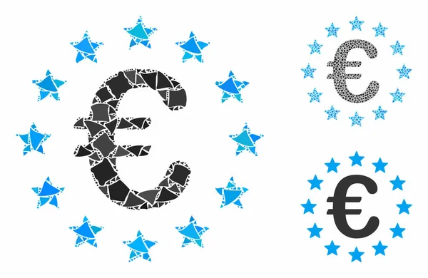 Union européenne Mosaic Icône des objets tubéreux — Image vectorielle