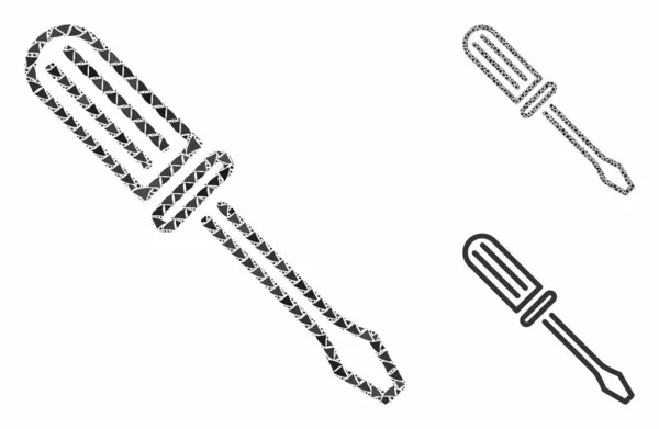 Контур викрутка Composition Icon of Humpy Parts — стоковий вектор