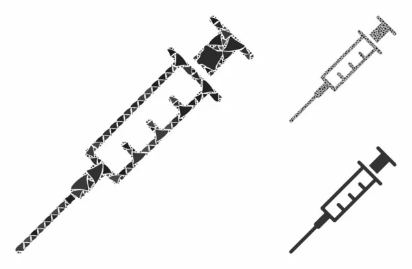Boş şırınga Kabataslak Ögelerin Mozaik Simgesi — Stok Vektör