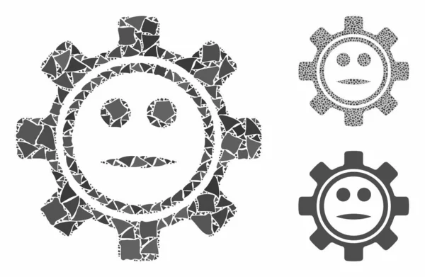 Gear ουδέτερο smiley σύνθεση εικονίδιο των στοιχείων Joggly — Διανυσματικό Αρχείο