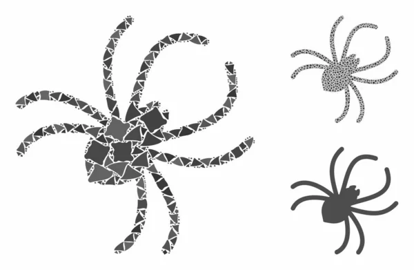 기생충 거미 의구 성 요소들 이 갑작스럽게 모여 있는 모습 — 스톡 벡터