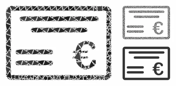 Euro chèque Composition Icône de Pièces Tubéreuses — Image vectorielle