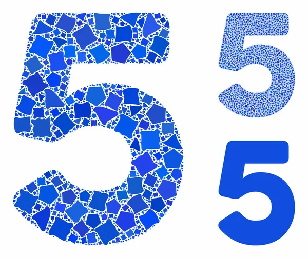 5 digit Composition Icon of Tuberous Pieces — ストックベクタ