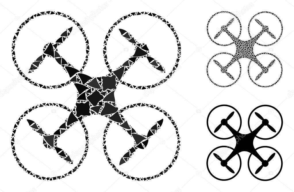 Quadcopter Composition Icon of Joggly Pieces