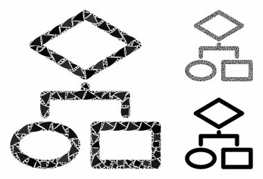 Raggy Ögelerinin Algoritma Mozaik Simgesi