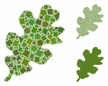 Meşe yaprağı Kaba Ögelerin Mozaik Simgesi