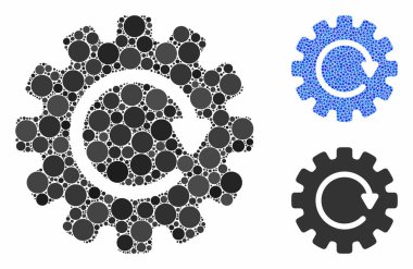 Gearwheel Rotation Mosaic Icon of Circle Dots