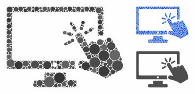 Screen Click Mosaic Icon of Round Dots