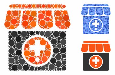 Yuvarlak Noktaların Eczane Kompozisyon Simgesi