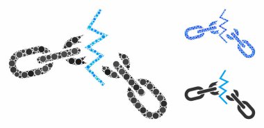 Kırık Zincir Yuvarlak Noktaların Mozaik Simgesi