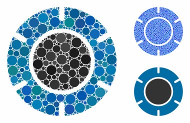 Kumarhane çipi Yuvarlak Noktaların Mozaik Simgesi