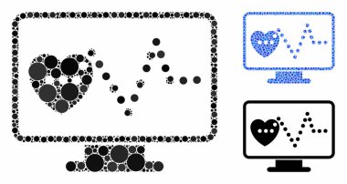 Yuvarlak Noktaların Kardiyo İzleme Kompozisyon Simgesi