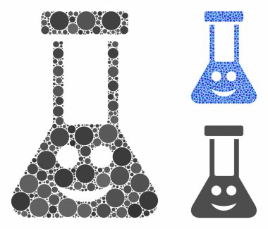 Küresel Ögelerin Gülümse Kimya Cam Bileşimi Simgesi