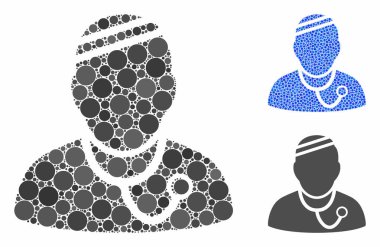 Hasta Doktor Yuvarlak Noktaların Mozaik Simgesi