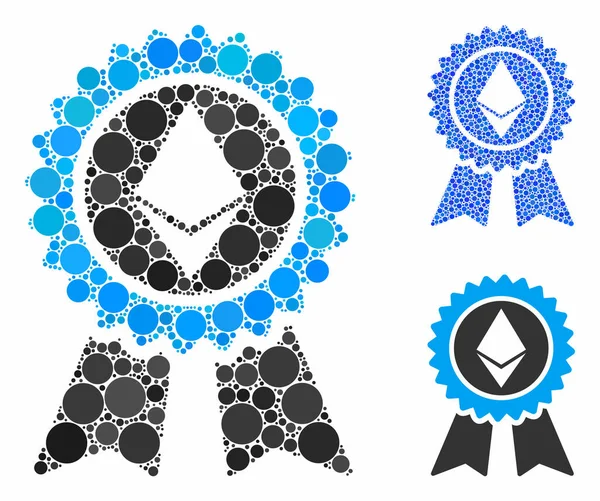 Ethereum Reward Seal Composition Icon of Circle Dots — Stock Vector