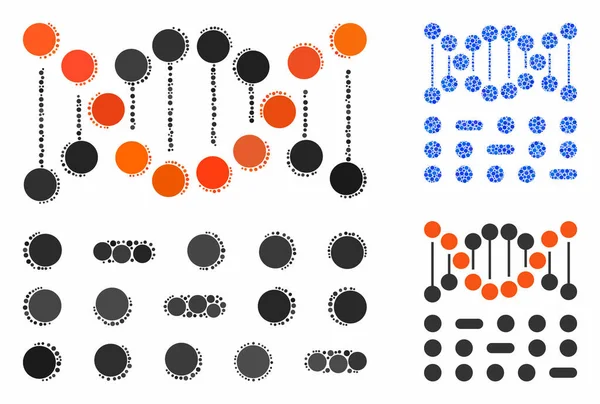 Genetikai kód Mozaik ikon körök — Stock Vector