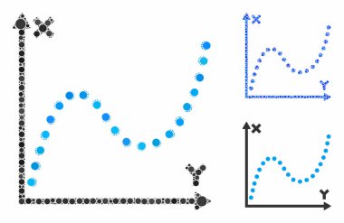 Küresel Ögelerin Noktalı Çizim Mozaik Simgesi