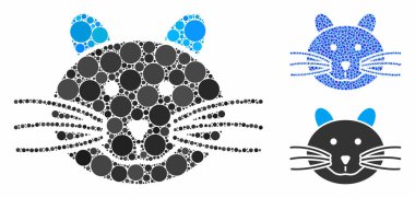 Çember Noktalarının Kedi Bileşimi Simgesi