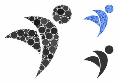 Kanatlı Adam Çember Noktalarının Mozaik Simgesi