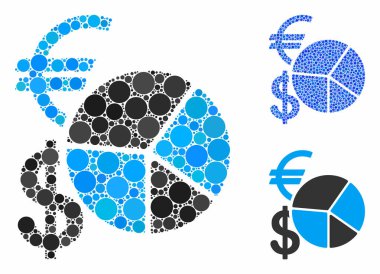 Para birimi pasta grafiği Çemberlerin Bileşimi Simgesi