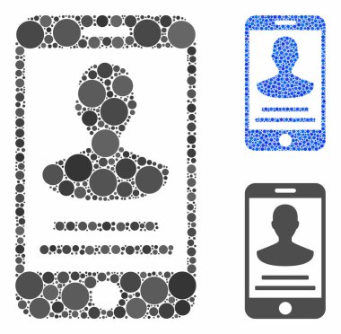 Mobil Kişi Ayrıntıları Küresel Ögelerin Bileşik Simgesi