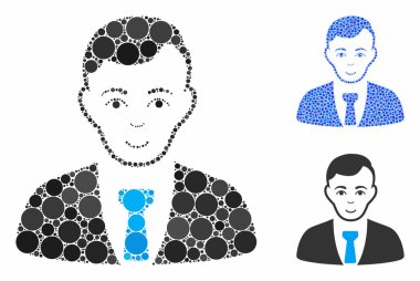 Businessman Mosaic Icon of Circle Dots