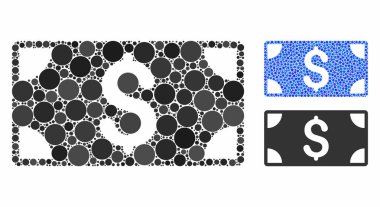 Dolar Banknotası Çemberlerin Mozaik Simgesi